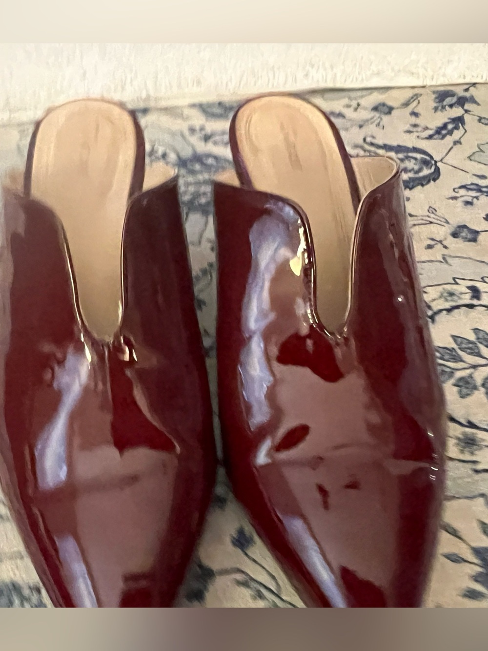 Nordstrom signature ruby red patent leather mules. Size 8.5 Made in Italy. - Picture 6 of 6